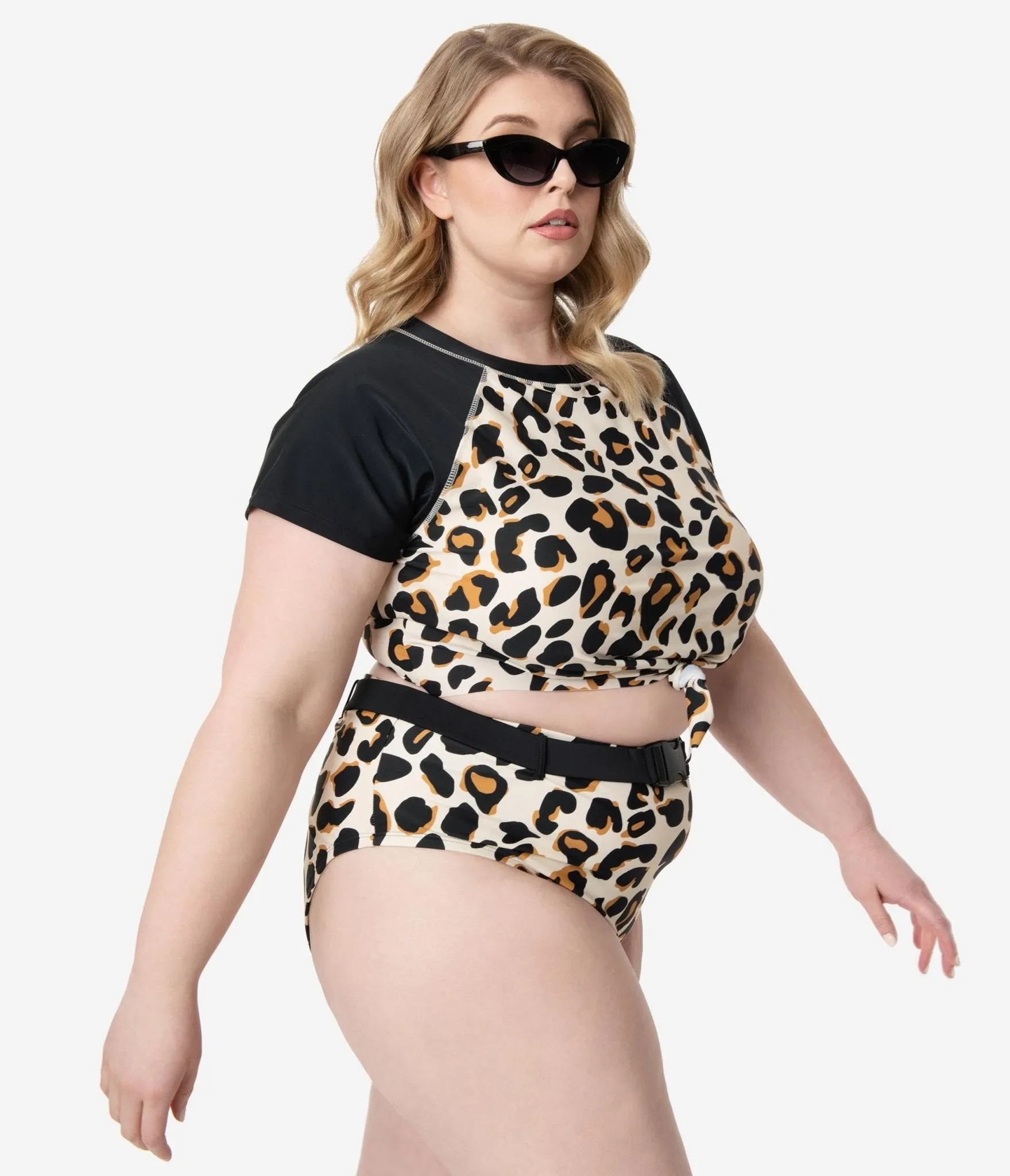 Plus Size Leopard Print Belted Swim Bottom sold by Unique Vintage product image thumbnail 5