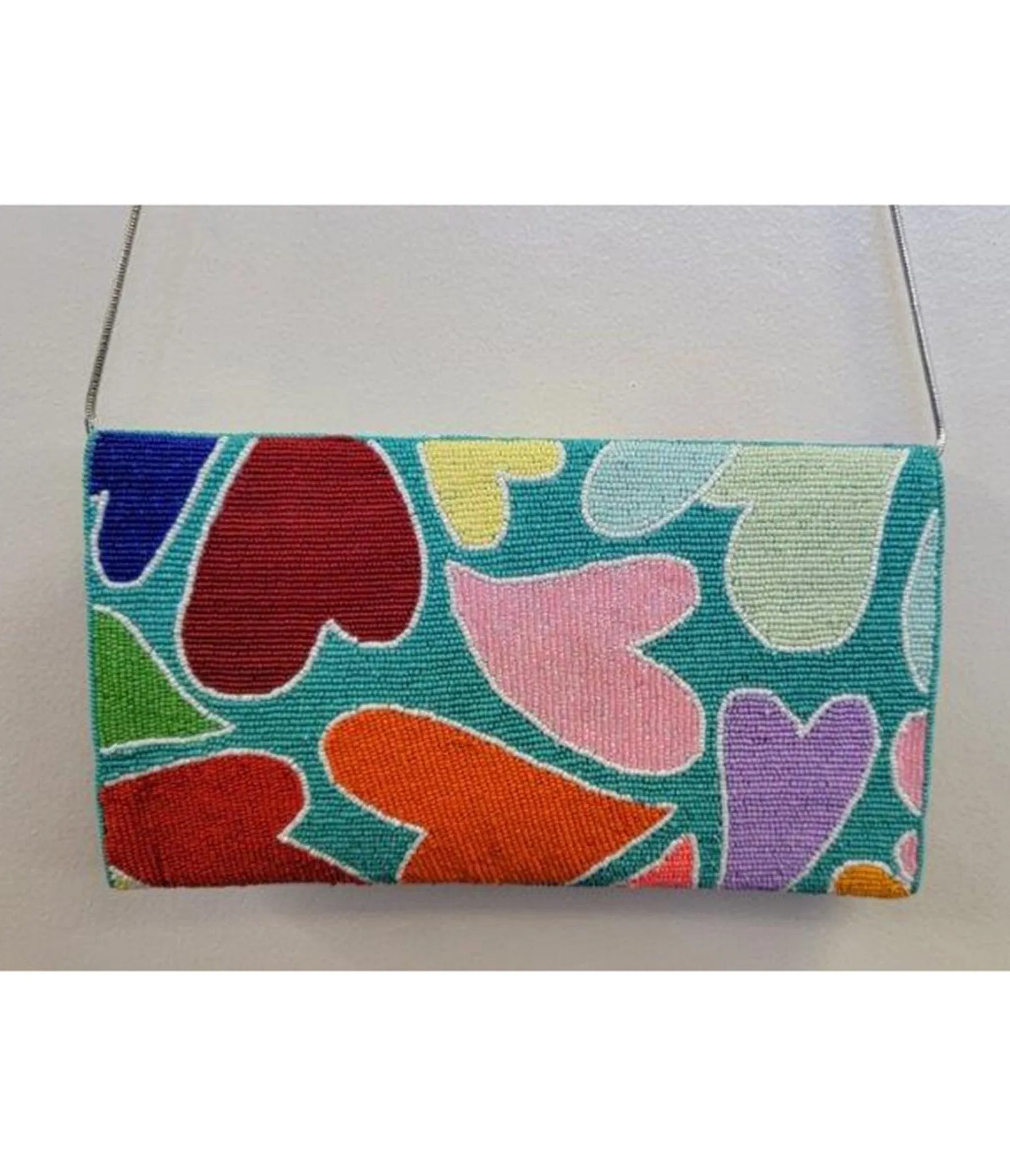 Rainbow Heart Beaded Clutch sold by Unique Vintage product image thumbnail 2