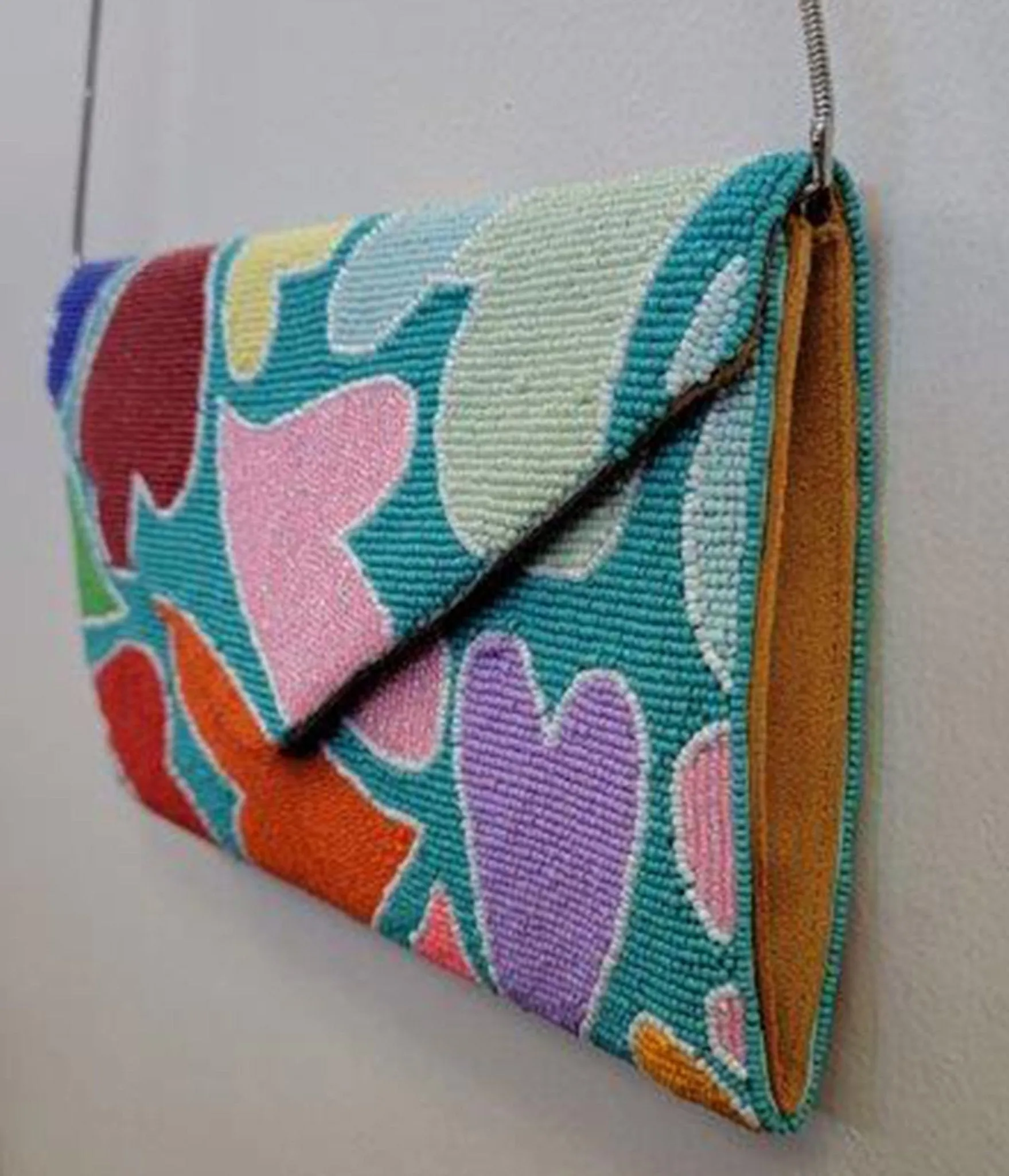 Rainbow Heart Beaded Clutch sold by Unique Vintage product image thumbnail 3