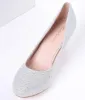 Silver Metallic Rhinestone Doris Kitten Heels sold by Unique Vintage