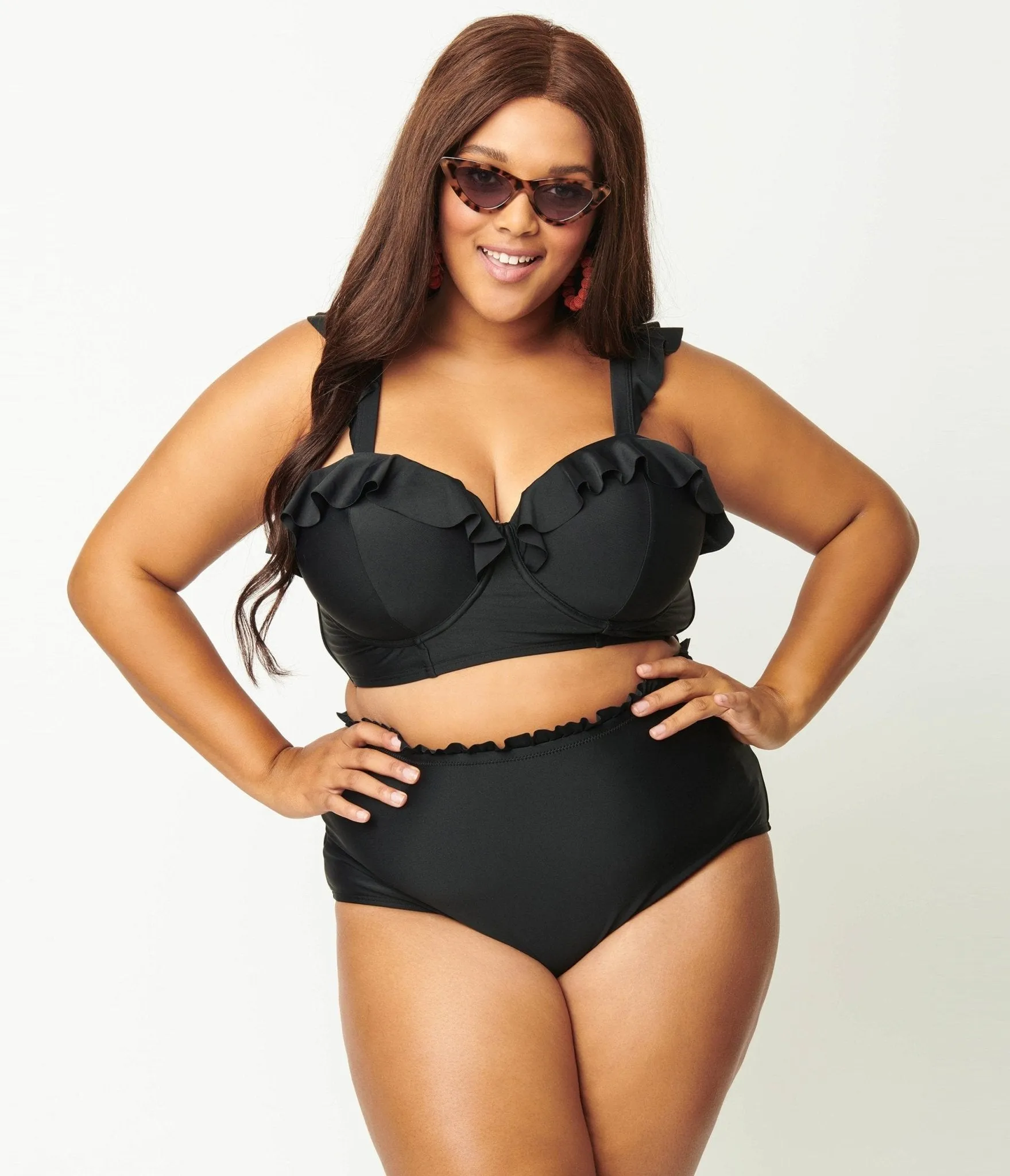 Unique Vintage Plus Size Black High Waist Cape May Swim Bottom sold by Unique Vintage product image thumbnail 5