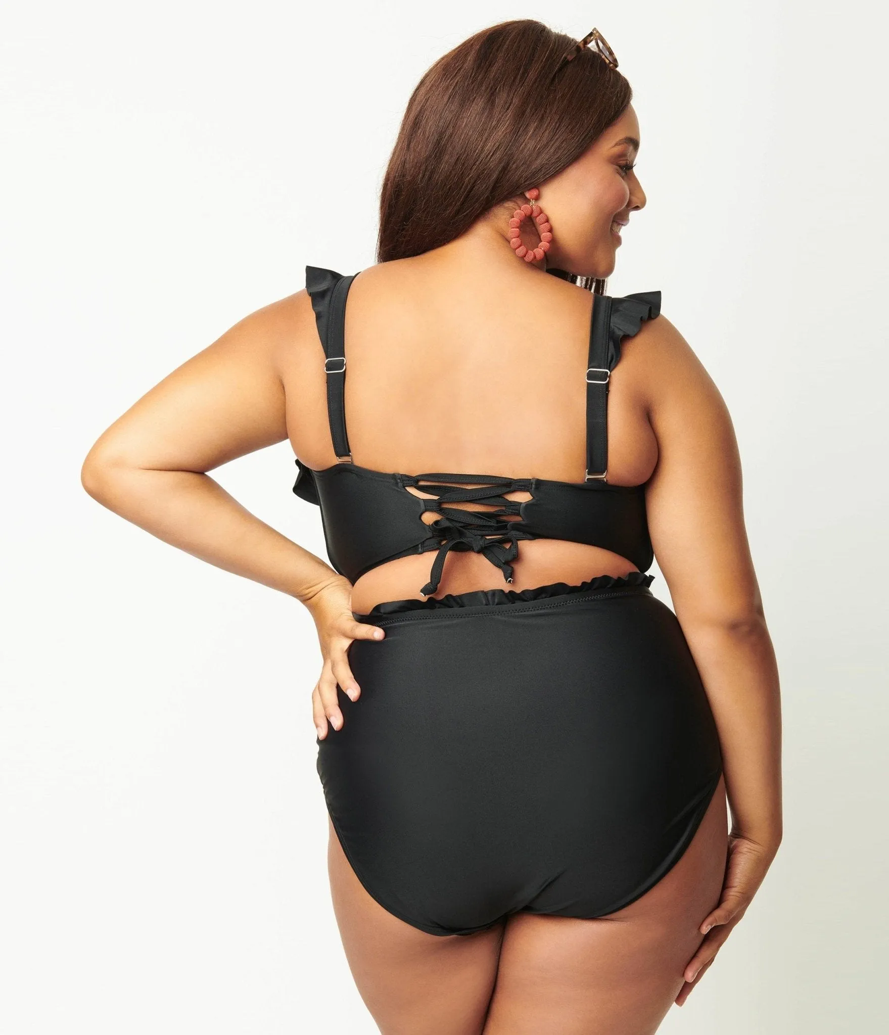 Unique Vintage Plus Size Black High Waist Cape May Swim Bottom sold by Unique Vintage product image thumbnail 3
