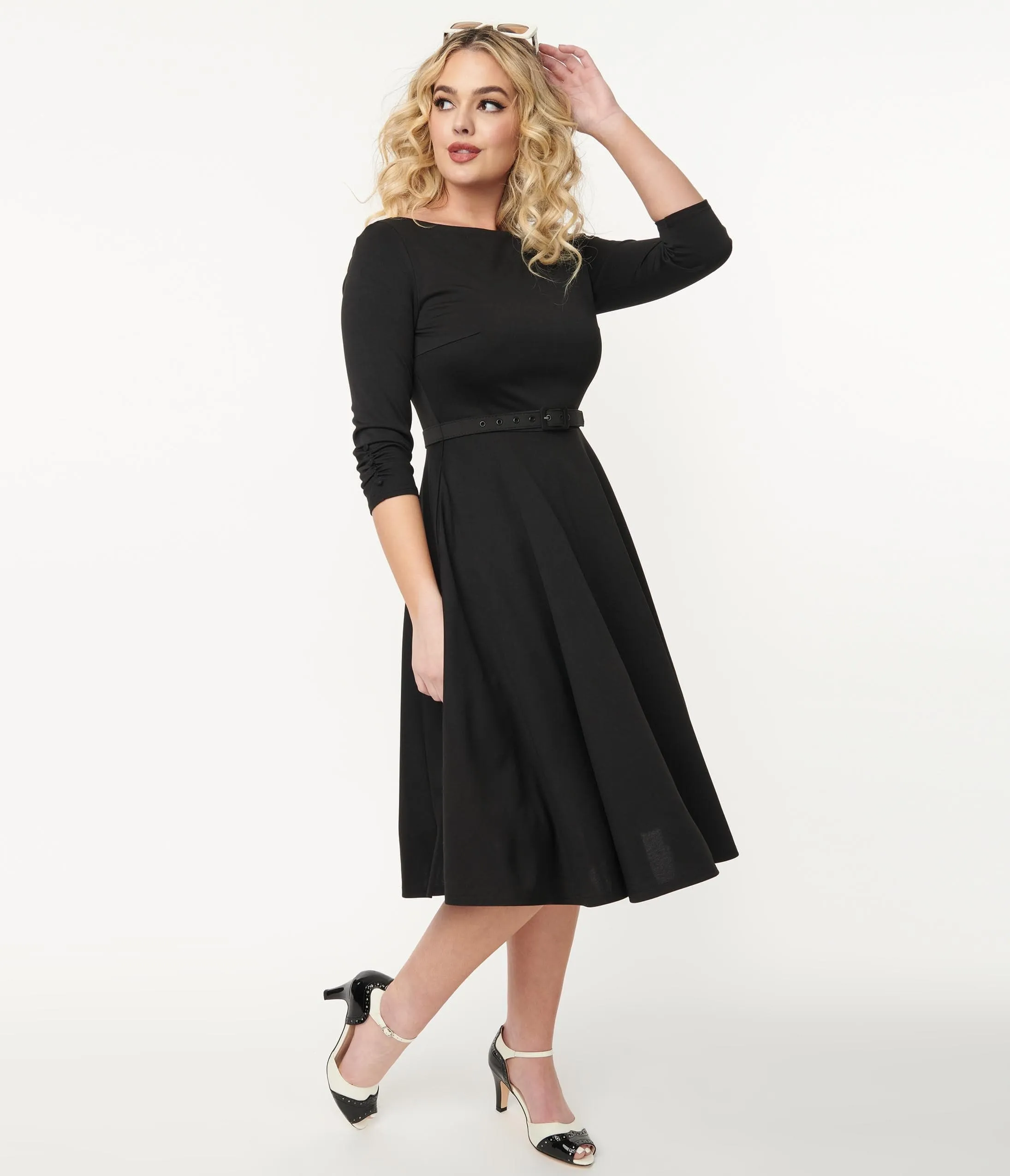 Unique Vintage Black Knit Devon Swing Dress sold by Unique Vintage product image thumbnail 5