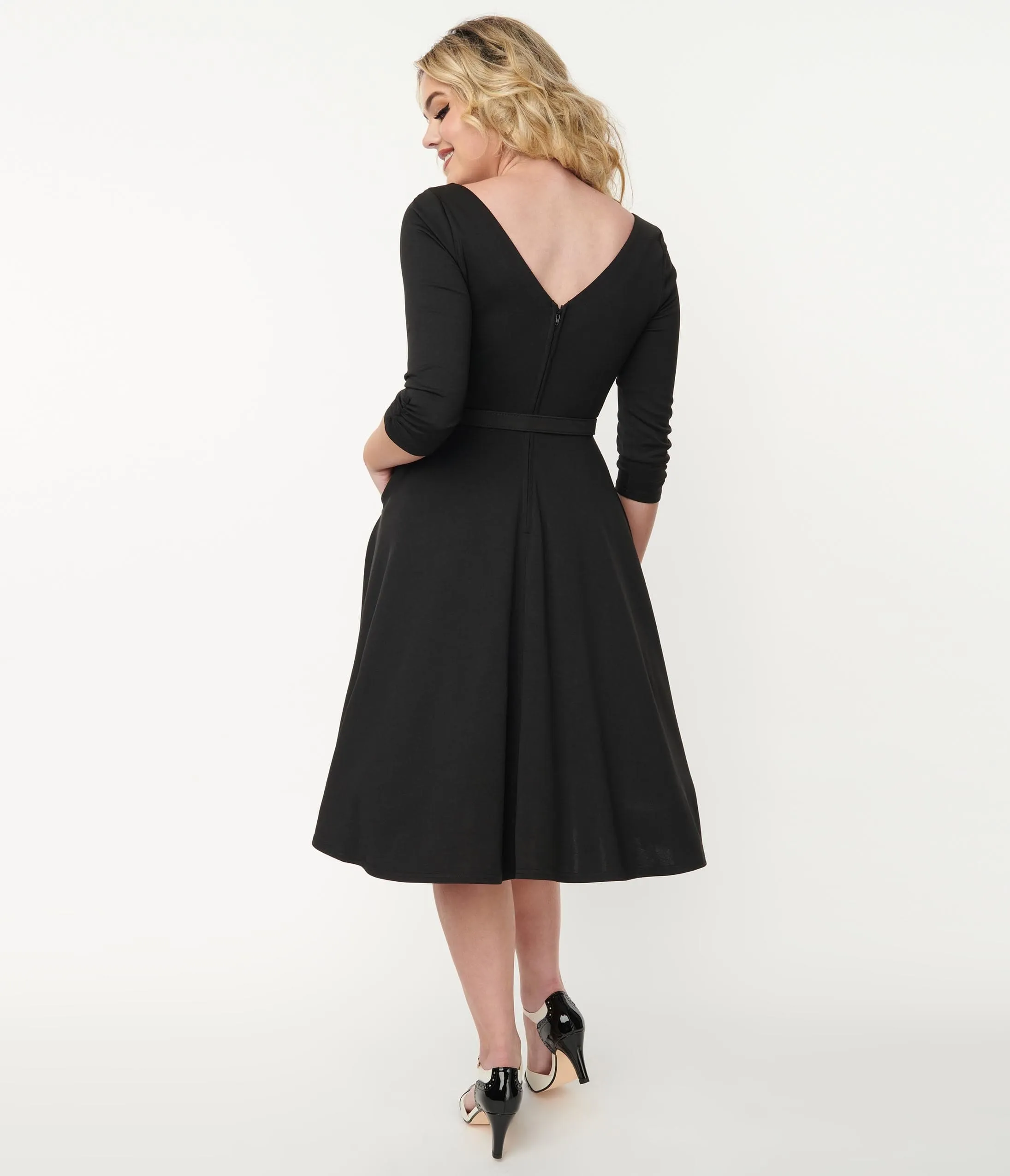 Unique Vintage Black Knit Devon Swing Dress sold by Unique Vintage product image thumbnail 2
