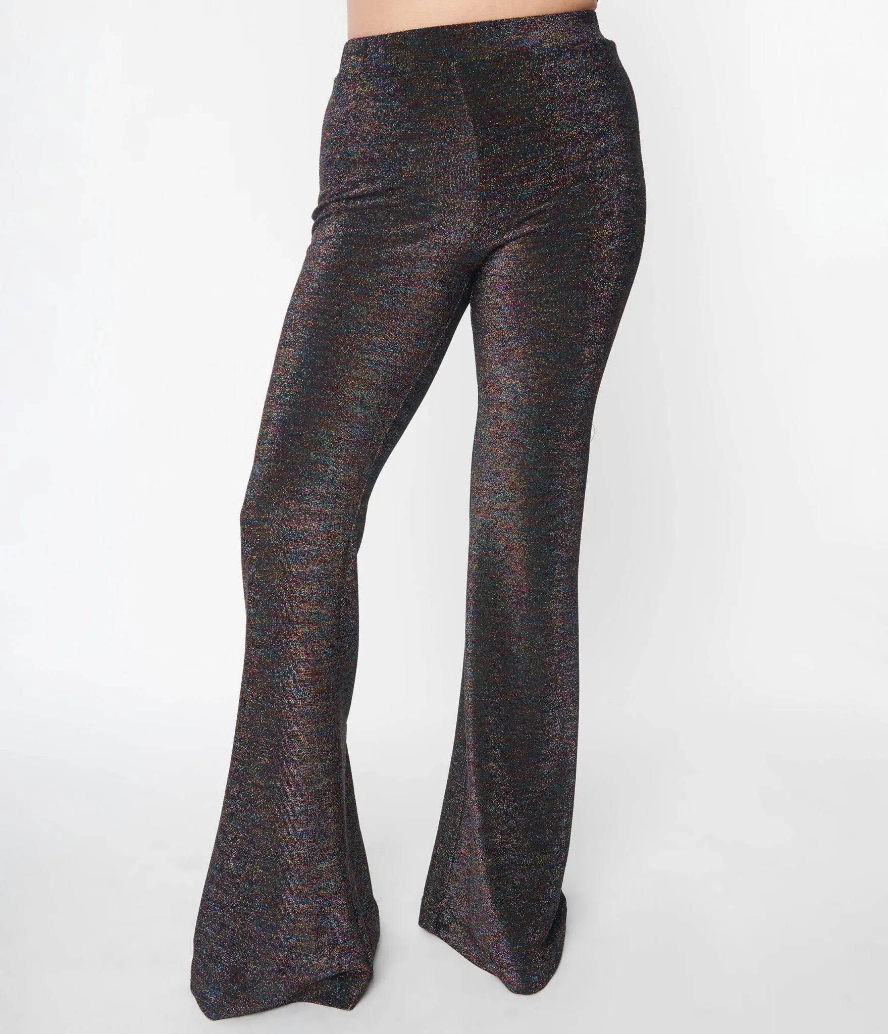 Smak Parlour 1970s Rainbow Lurex Flare Pants sold by Unique Vintage product image thumbnail 2