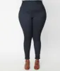 Unique Vintage Plus Size Denim Bengaline & Peach Rizzo Cigarette Pants sold by Unique Vintage