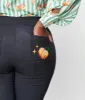 Unique Vintage Plus Size Denim Bengaline & Peach Rizzo Cigarette Pants sold by Unique Vintage