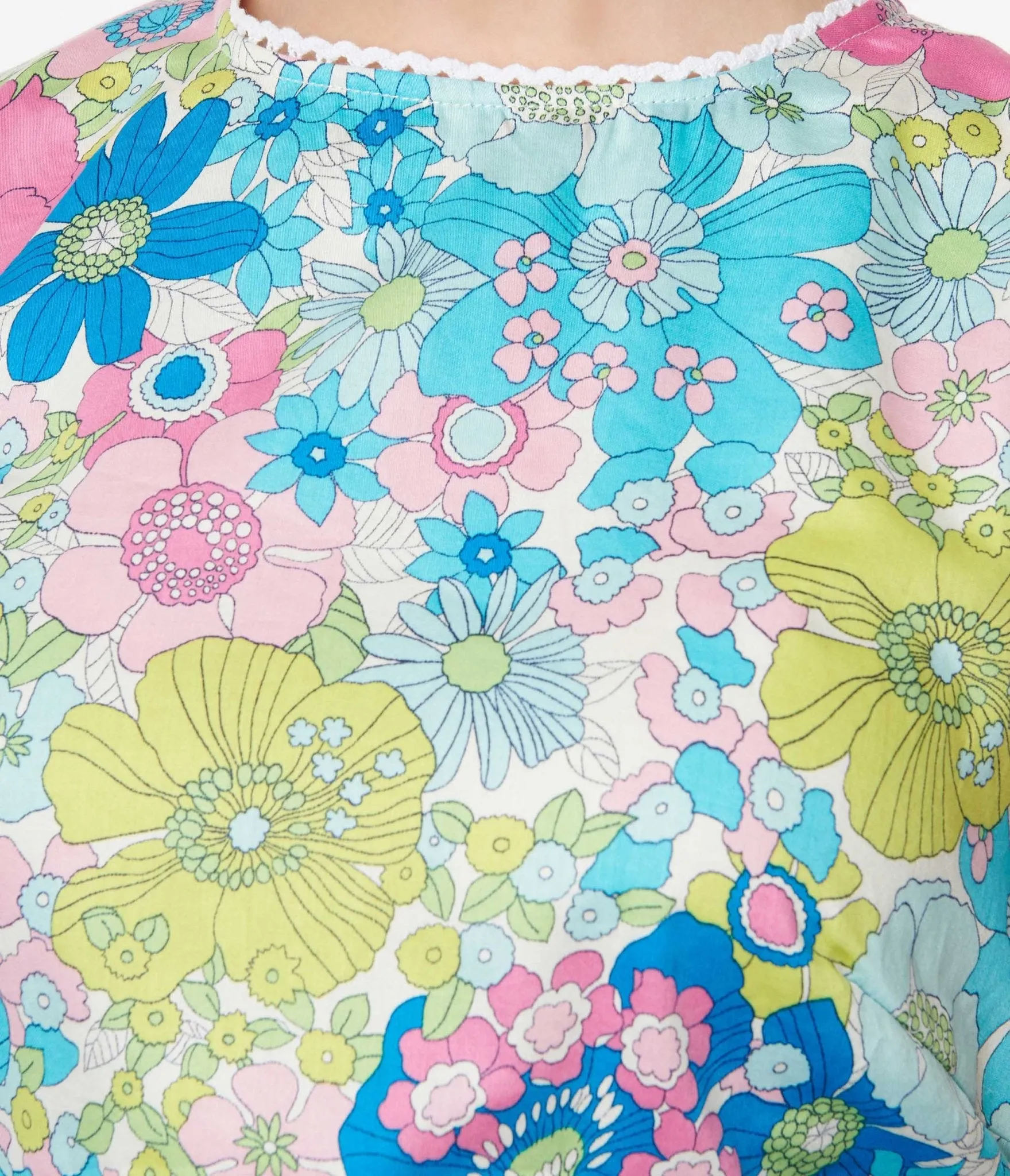 Smak Parlour Blue & Pink Floral Open Back Flare Dress sold by Unique Vintage product image thumbnail 2