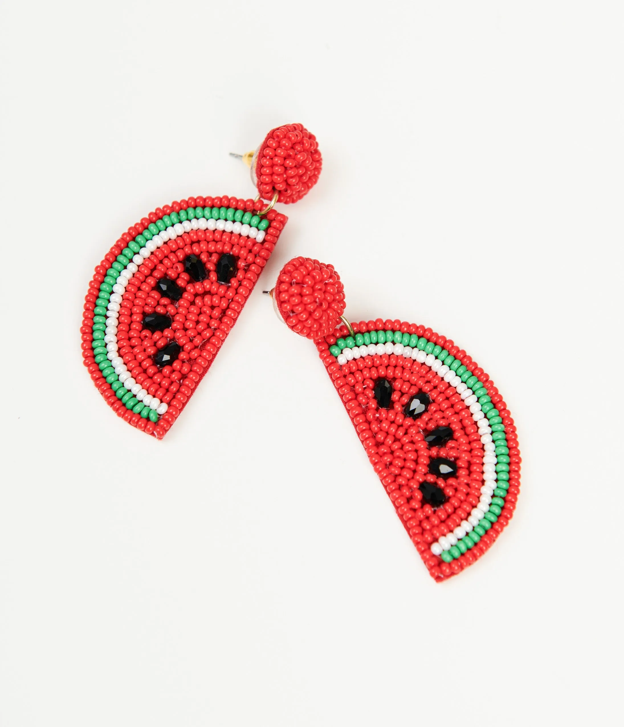 Watermelon Beaded Drop Earrings sold by Unique Vintage product image thumbnail 3