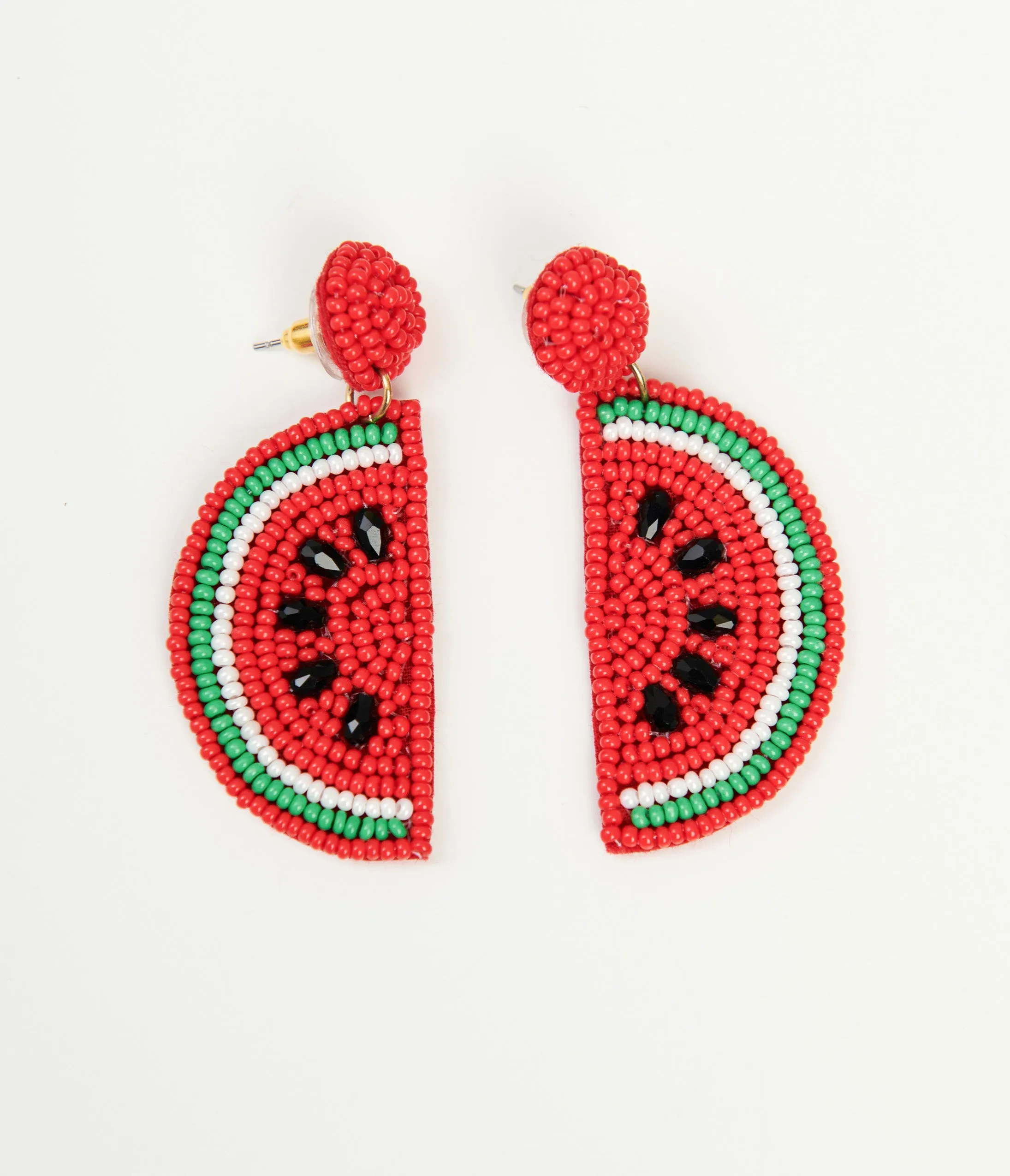 Watermelon Beaded Drop Earrings sold by Unique Vintage product image thumbnail 2