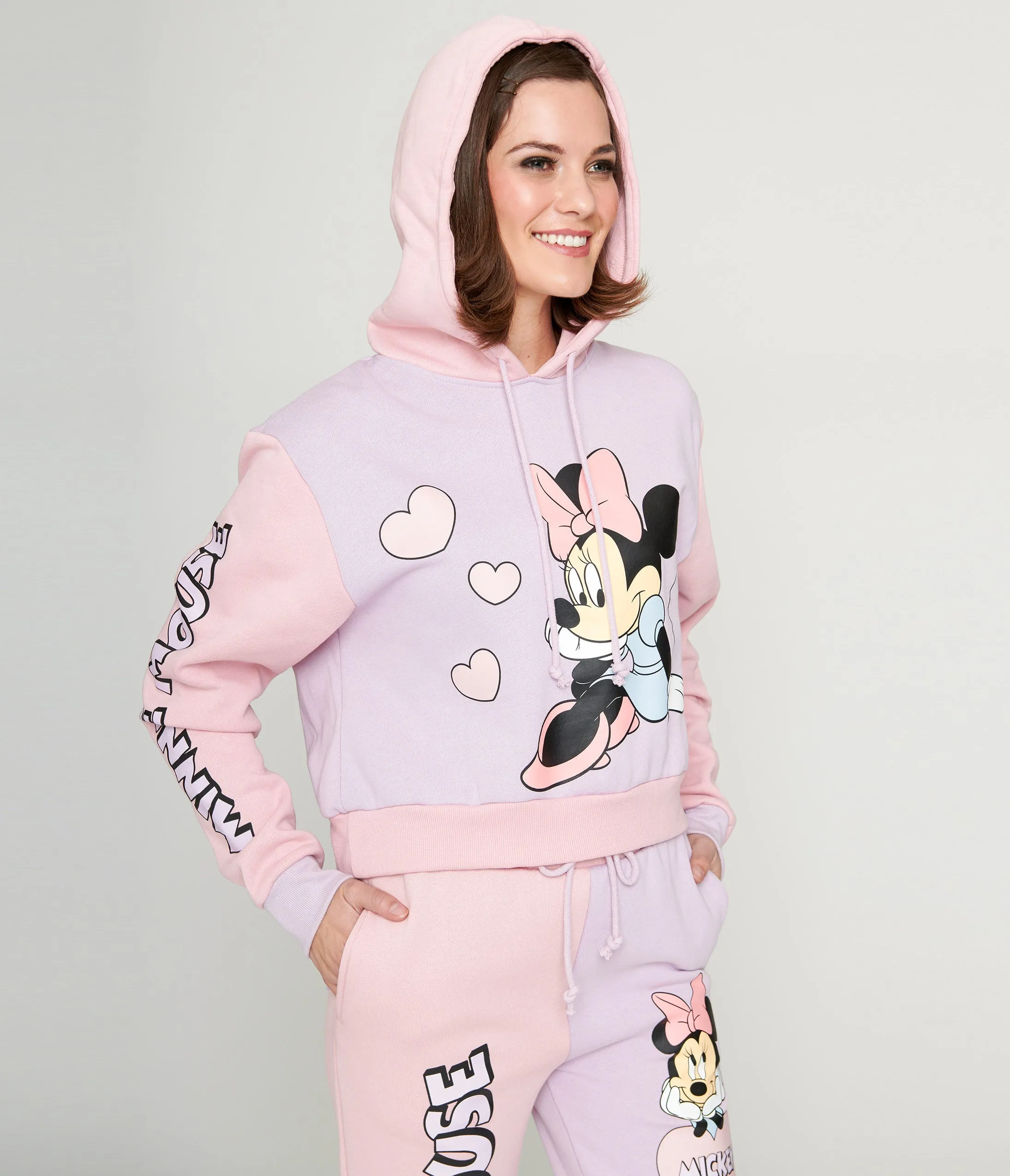 Cakeworthy Pink & Purple Color Block Minnie Mouse Hoodie sold by Unique Vintage product image thumbnail 2