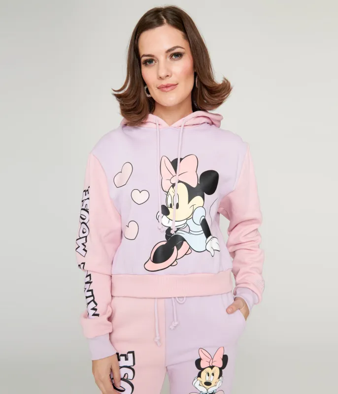 Cakeworthy Pink & Purple Color Block Minnie Mouse Hoodie sold by Unique Vintage