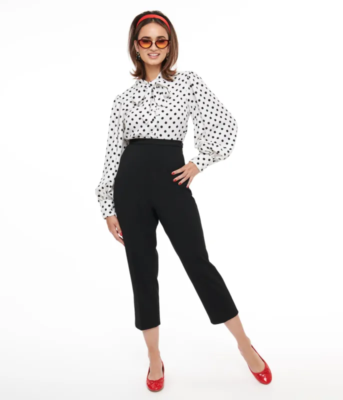 Collectif 1950s Black Nora Capri Pants sold by Unique Vintage