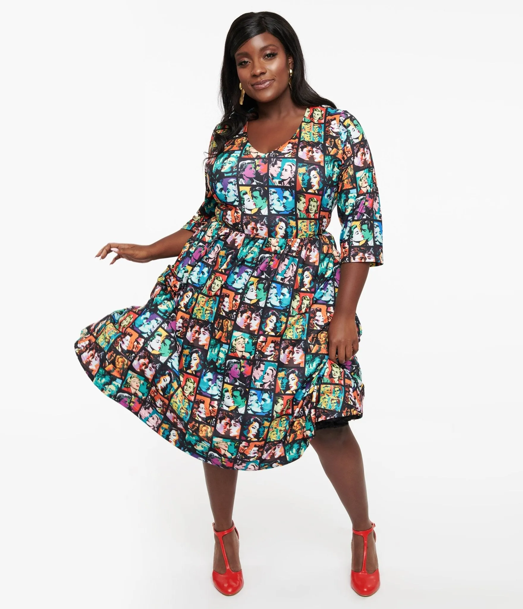 Dolly & Dotty 1950s Vintage Romance Print Billie Fit & Flare Dress sold by Unique Vintage