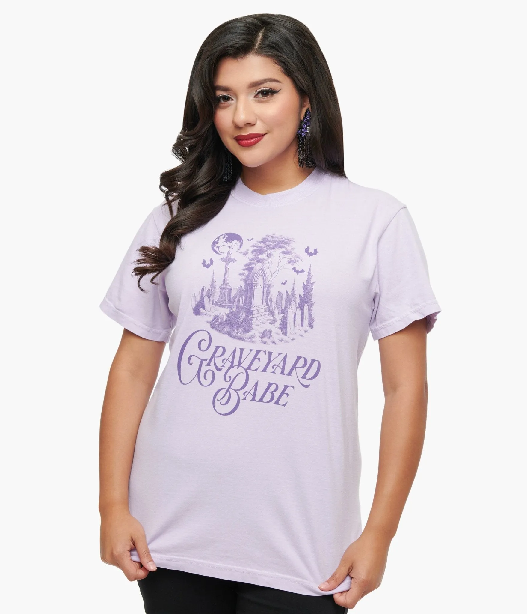 Purple Graveyard Babe Unisex Graphic Tee sold by Unique Vintage product image thumbnail 3