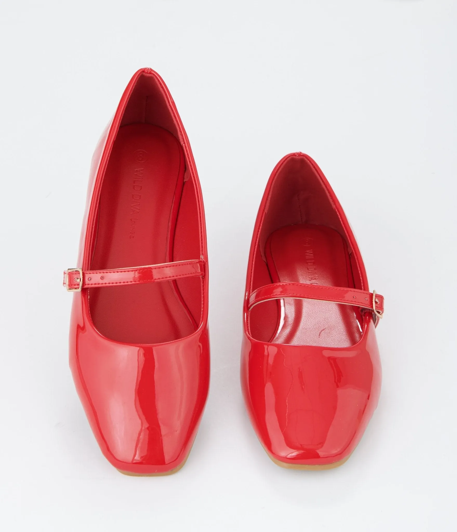 Red Patent Leatherette Mary Jane Flats sold by Unique Vintage product image thumbnail 3