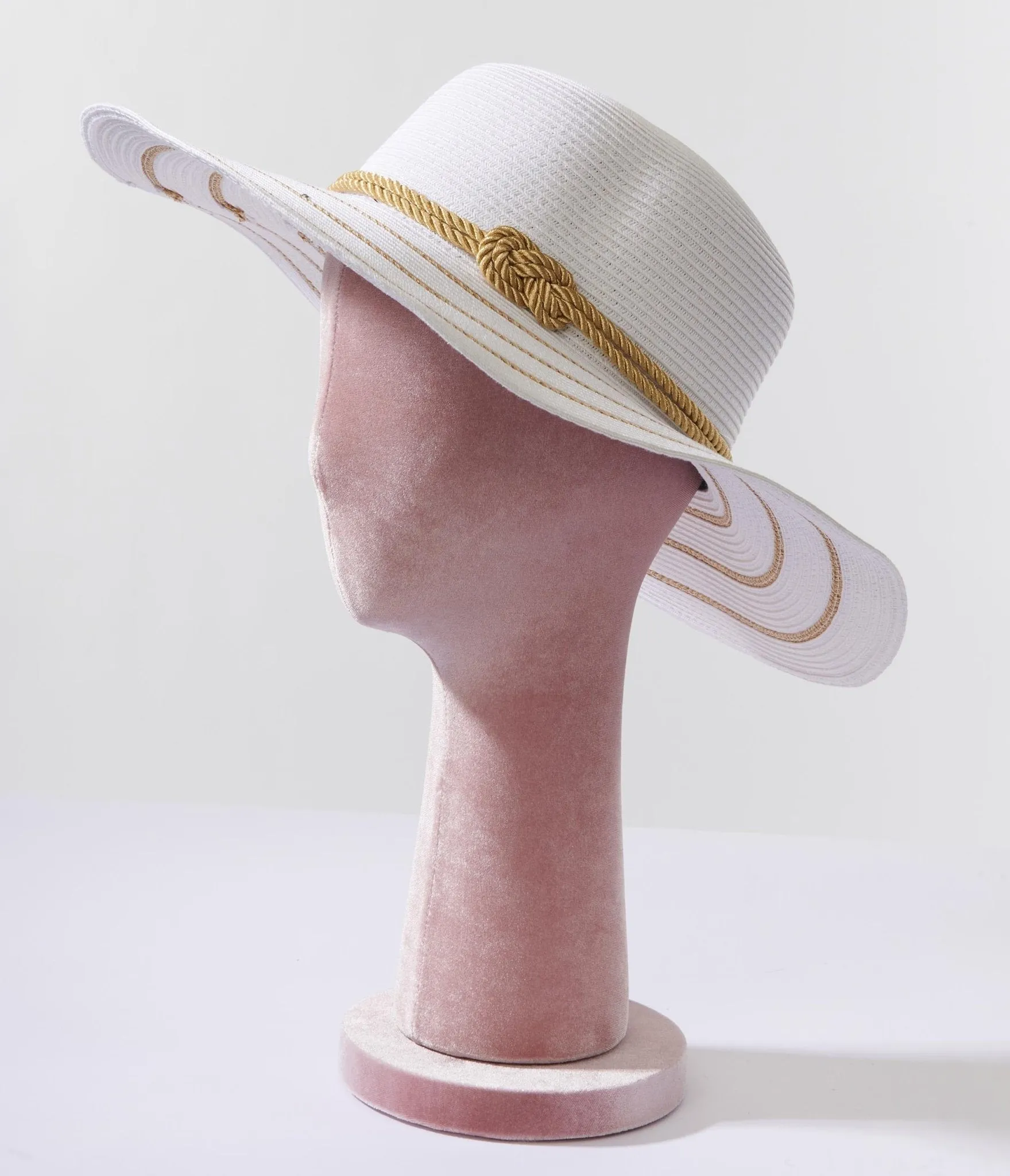 Ivory & Gold Sun Hat sold by Unique Vintage