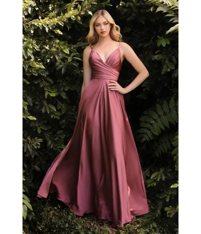 Ladivine by Cinderella Divine Mauve Rose Sweetheart Satin Enchanted Bridesmaid Dress sold by Unique Vintage