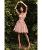 Cinderella Divine  Rose Gold Glitter Tulle & Floral Applique Teacup Dress sold by Unique Vintage