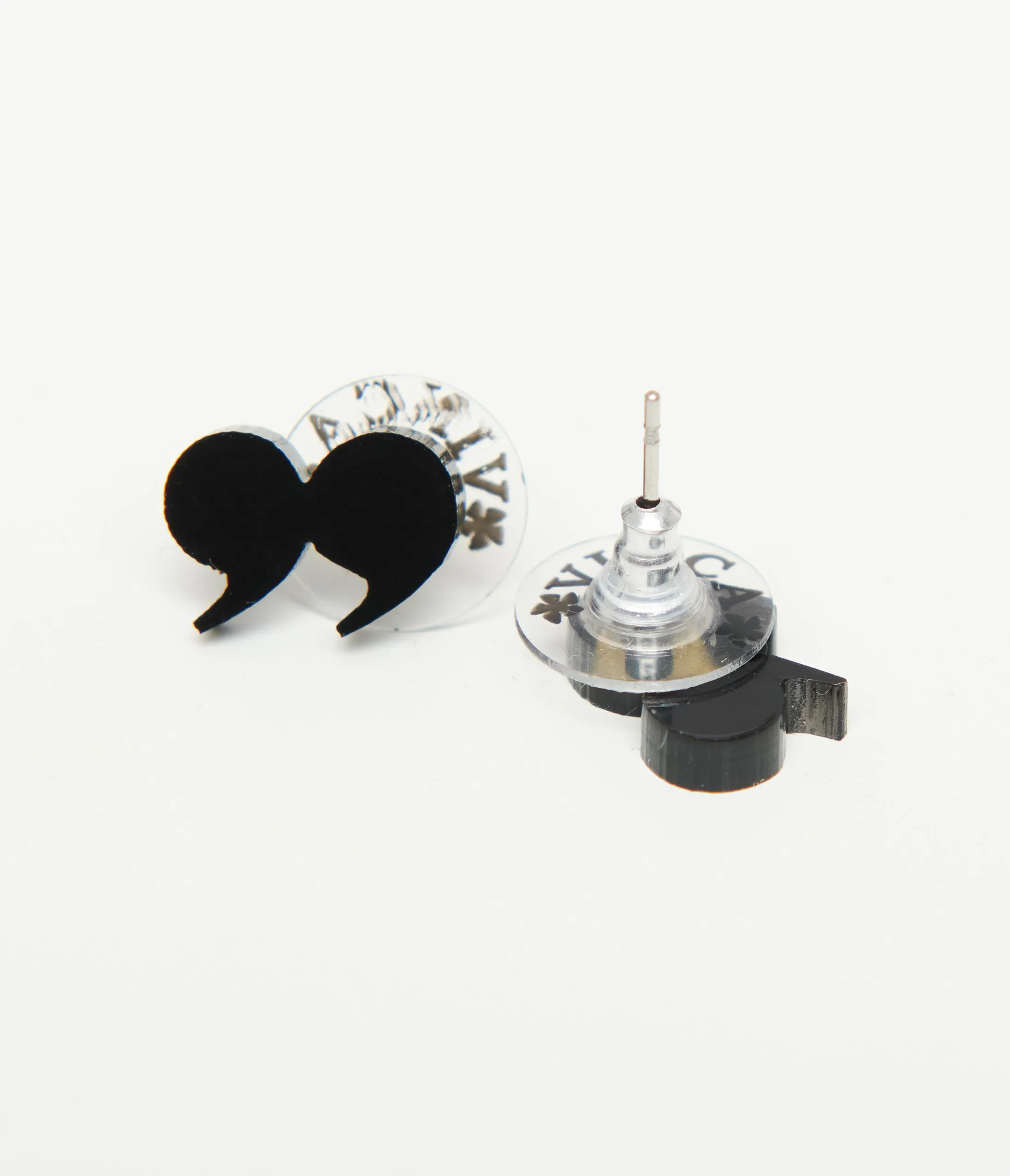Black Quotation Mark Stud Earrings sold by Unique Vintage product image thumbnail 2