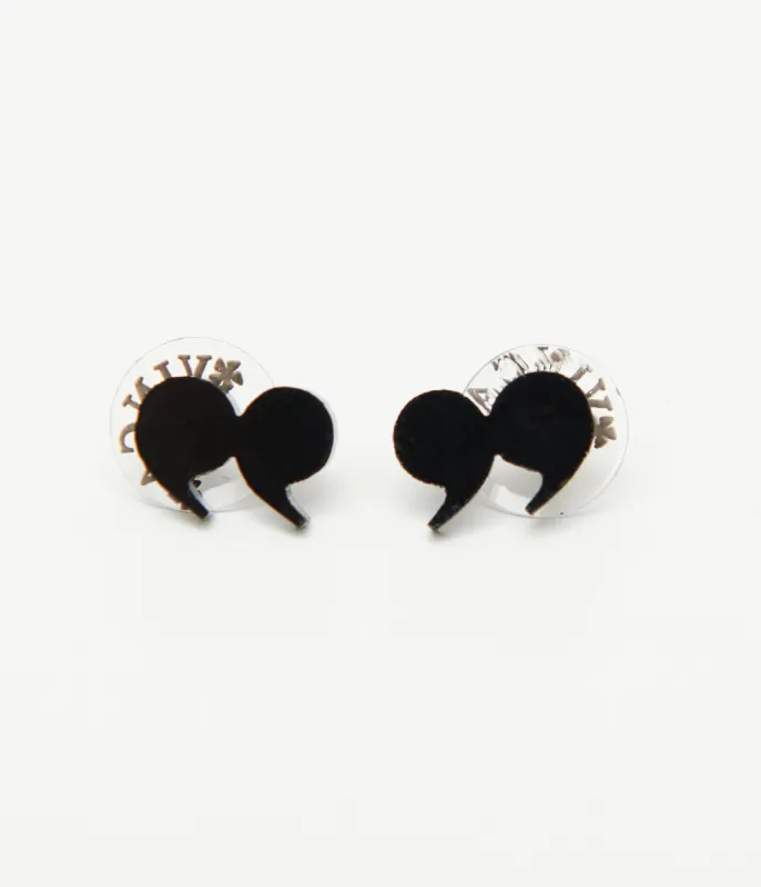 Black Quotation Mark Stud Earrings sold by Unique Vintage