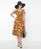 Brown & Orange Pumpkins Bella Swing Dress sold by Unique Vintage