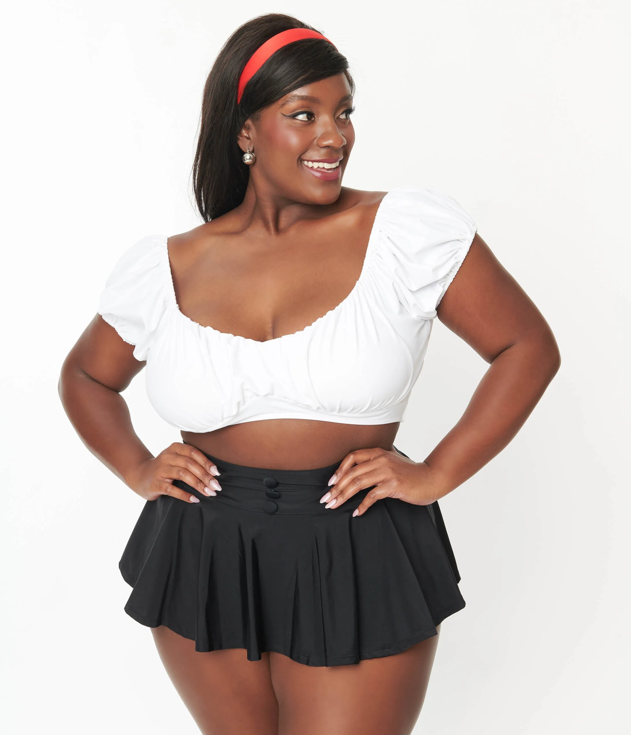 Unique Vintage Plus Size Black High Waist Swim Skirt sold by Unique Vintage