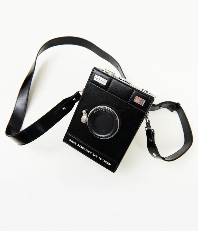 Black Camera Handbag sold by Unique Vintage