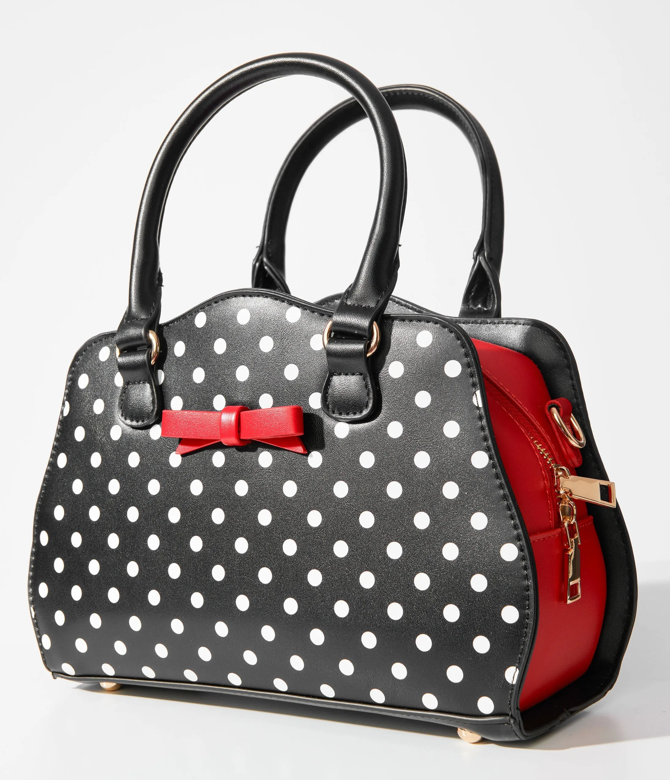 Black & White Poppy Polka Dot Handbag sold by Unique Vintage product image thumbnail 3