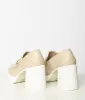 Nude & White Leatherette Platform Loafers sold by Unique Vintage