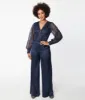 Unique Vintage Navy Sparkle Lace Jumpsuit & Skirt Overlay sold by Unique Vintage