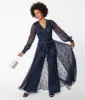 Unique Vintage Navy Sparkle Lace Jumpsuit & Skirt Overlay sold by Unique Vintage
