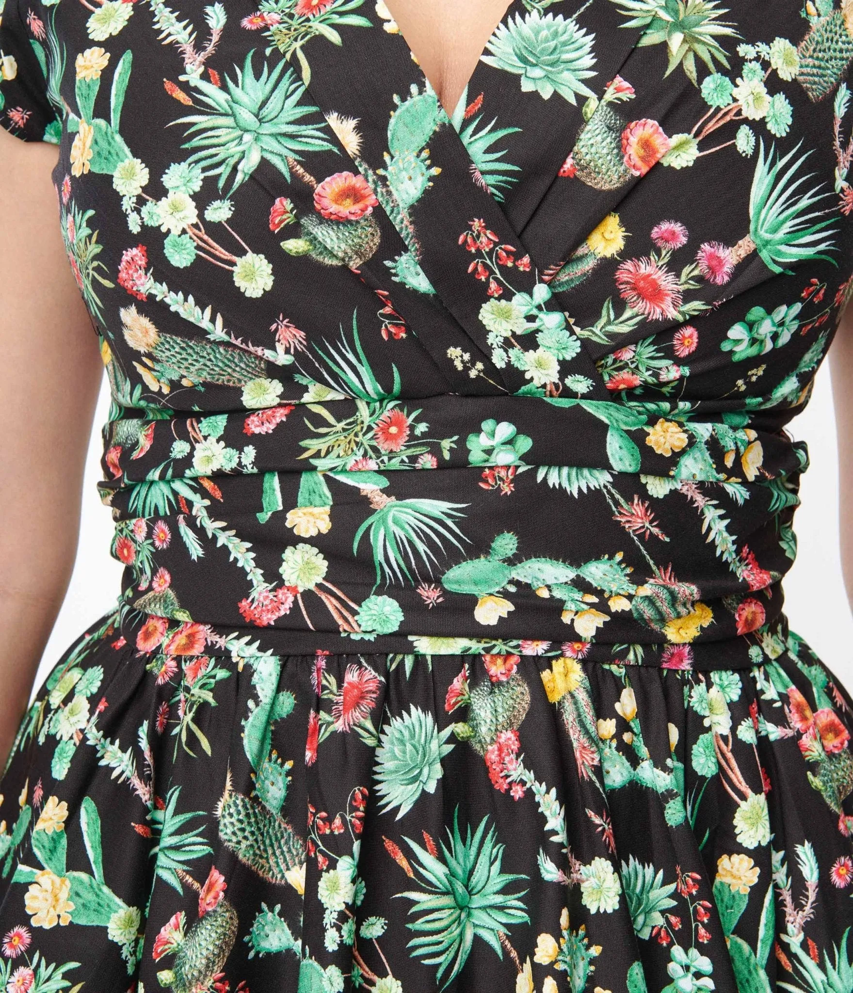 Retrolicious Black Cactus Greta Swing Dress sold by Unique Vintage product image thumbnail 2