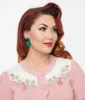 Unique Vintage 1950s Pink Strawberry Cardigan sold by Unique Vintage