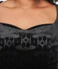 Plus Size 1950s Black Velvet Bat Print Fit & Flare Dress sold by Unique Vintage