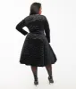 Plus Size 1950s Black Velvet Bat Print Fit & Flare Dress sold by Unique Vintage