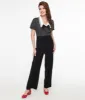 Hell Bunny 1940s Black Ginger Trousers sold by Unique Vintage