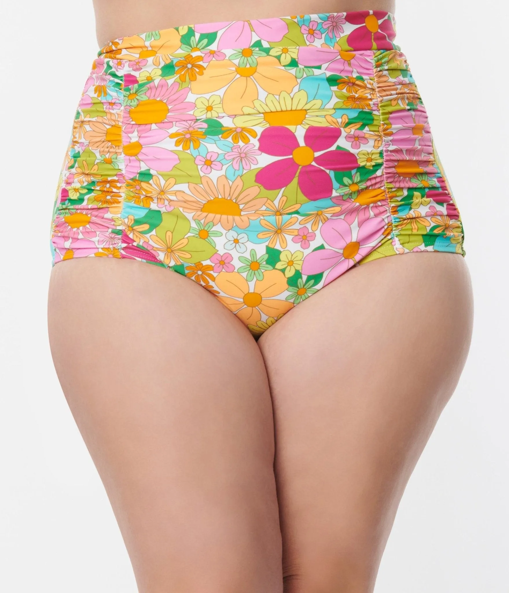Unique Vintage Plus Size Multicolor 1970s Floral Monroe Swim Bottom sold by Unique Vintage product image thumbnail 2