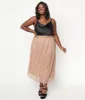 Plus Size 1940s Rose Gold Midi Skirt sold by Unique Vintage