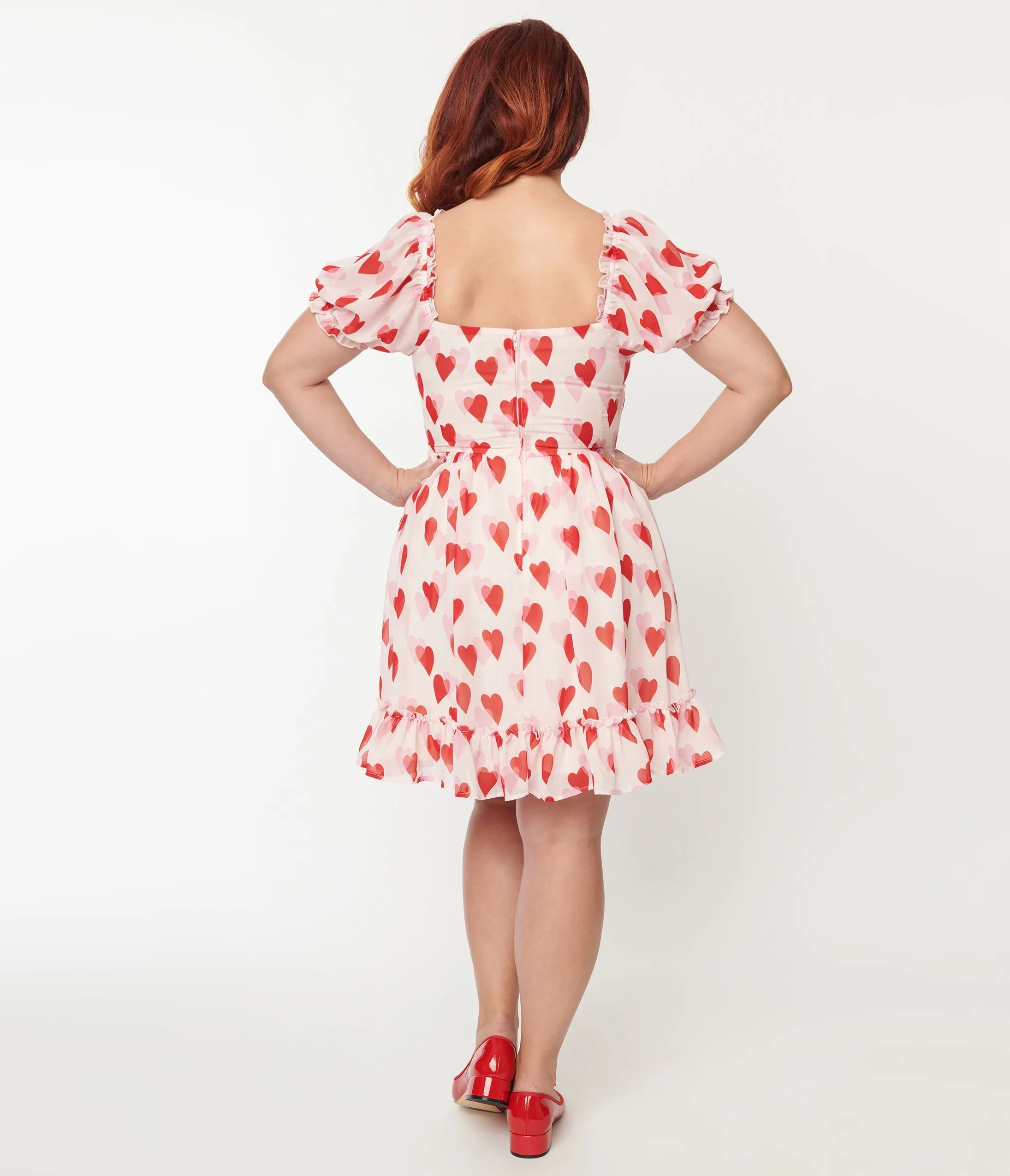 Hell Bunny Plus Size Pink & Red Heart Aphrodite Mini Dress sold by Unique Vintage product image thumbnail 2