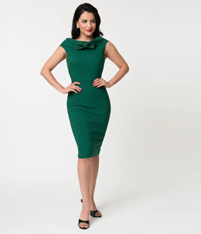 Barbie™ x Unique Vintage 1960s Style Green Sheath Dress made by Unique Vintage