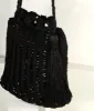 1920s Style Black Beaded & Crochet Tassel Purse sold by Unique Vintage
