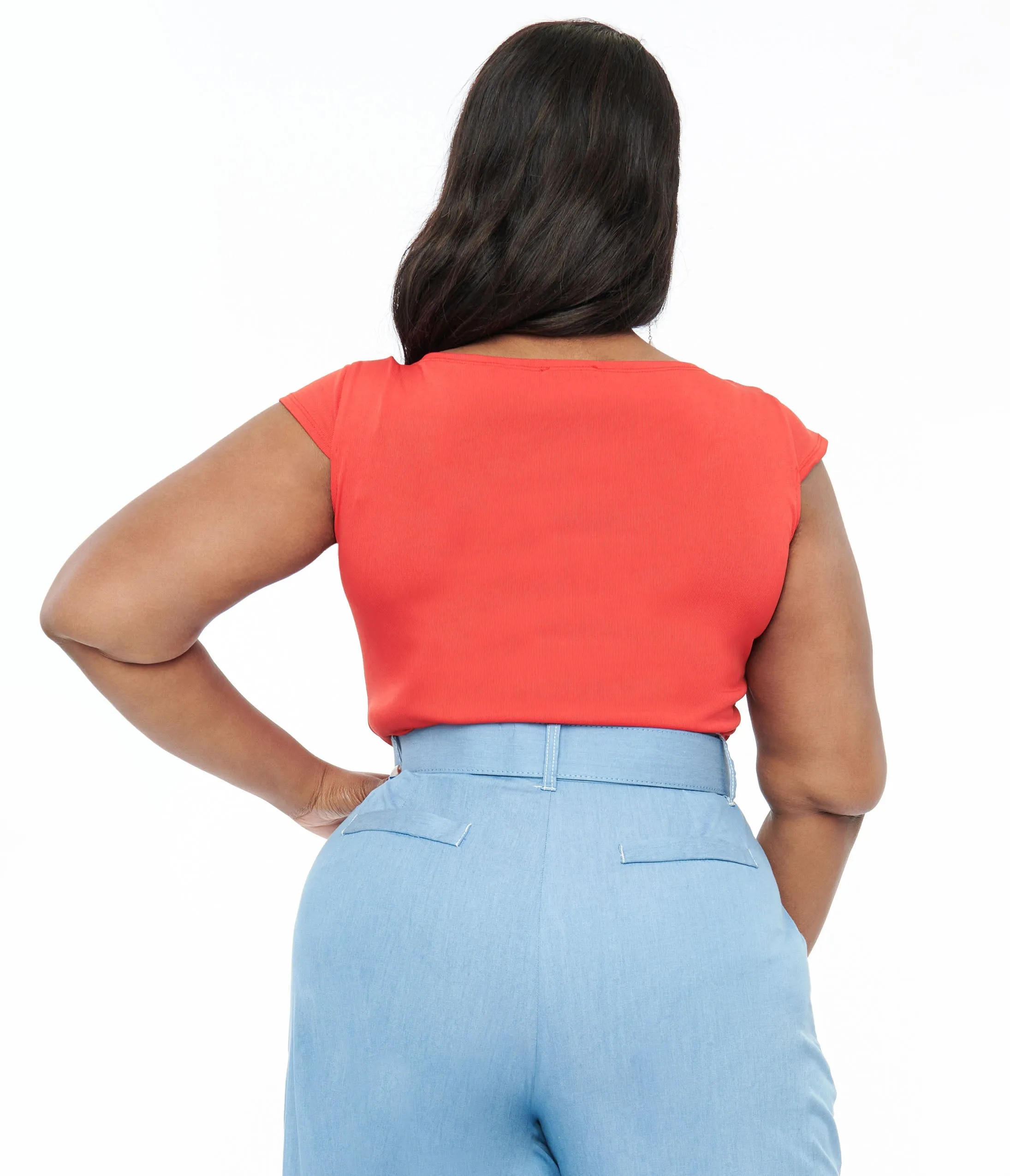 Plus Size Black & White Gingham Crop Top sold by Unique Vintage product image thumbnail 5