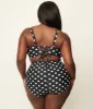 Unique Vintage Plus Size Black & White Polka Dot High Waist Louise Swim Bottoms sold by Unique Vintage