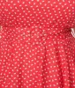 Red & White Floral Dot Belted Swing Dress sold by Unique Vintage