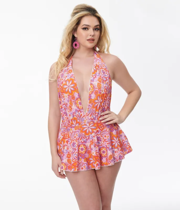 Unique Vintage Bohemian Floral Skirted Wendy Swimsuit sold by Unique Vintage