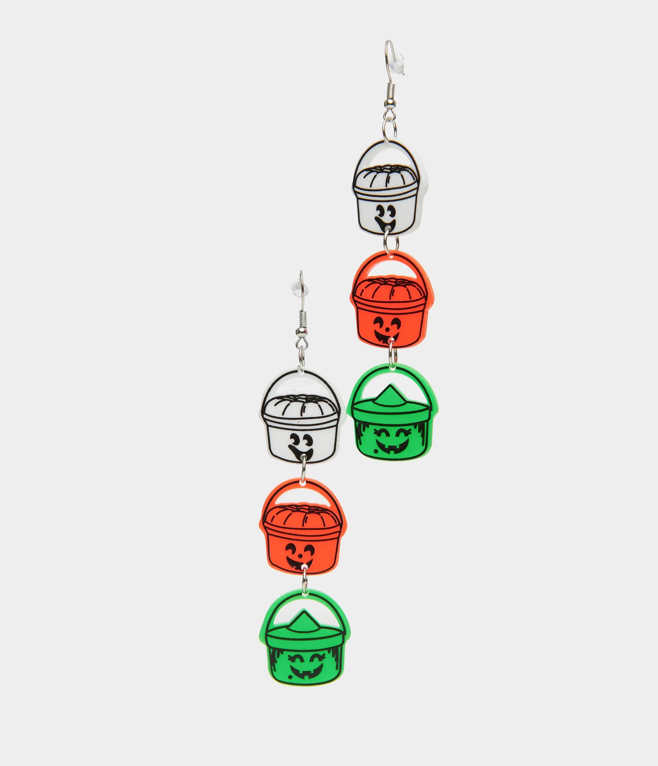1980s Retro Trick Or Treat Halloween Bucket Earrings sold by Unique Vintage product image thumbnail 3