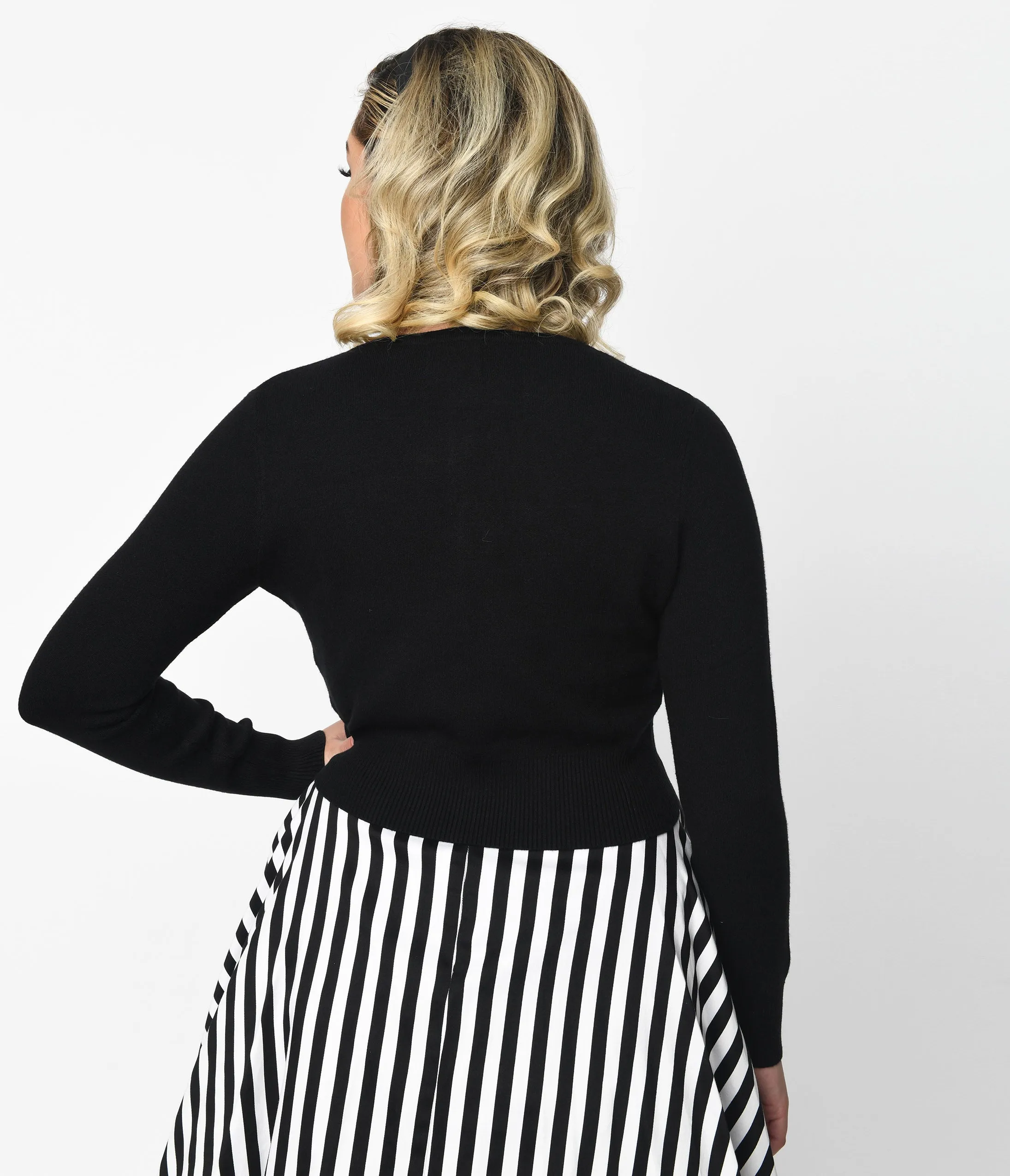 Hell Bunny Black & Silver Celestial Cardigan sold by Unique Vintage product image thumbnail 2