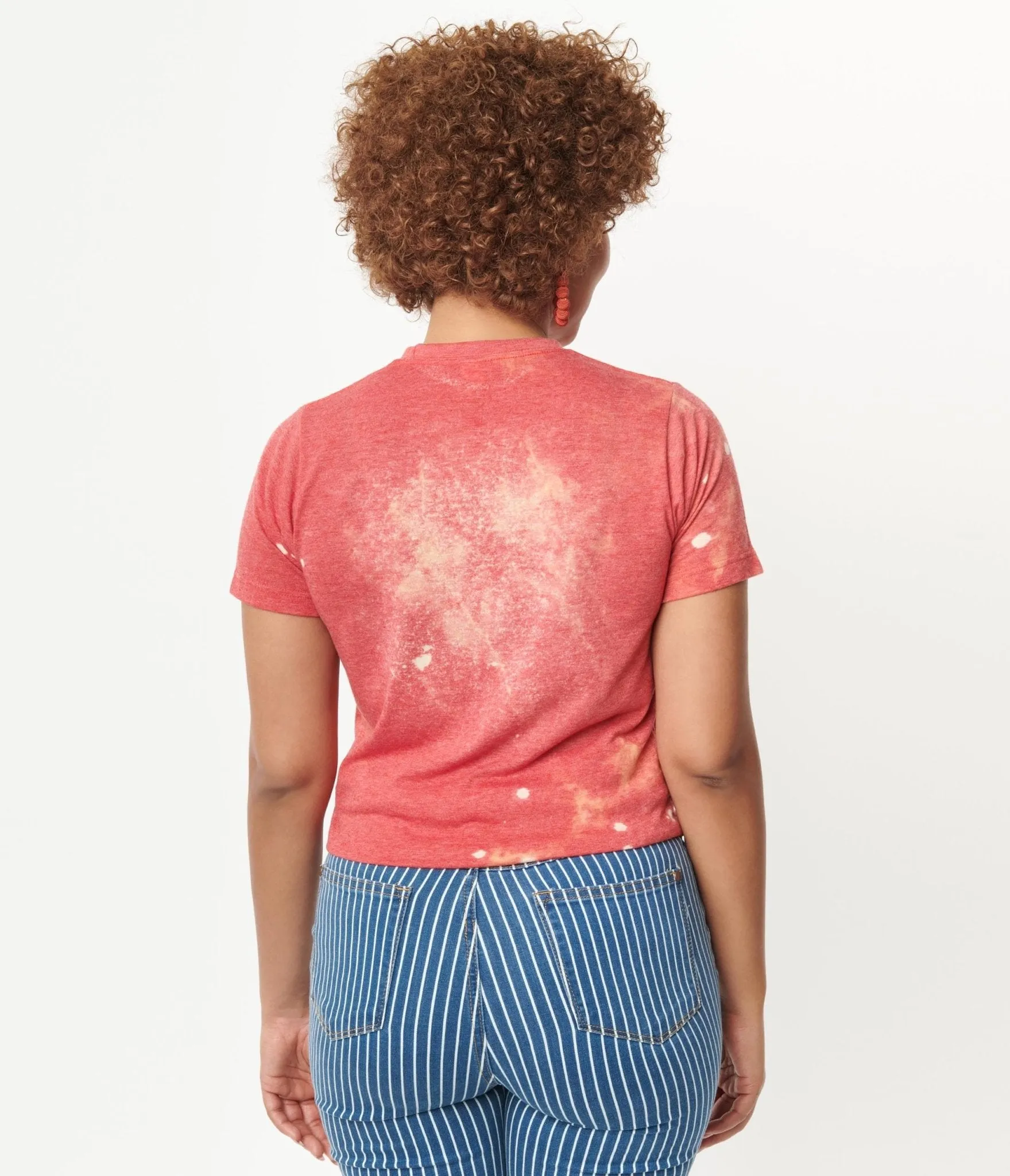 Red Lips Bleached Unisex Graphic Tee sold by Unique Vintage product image thumbnail 3