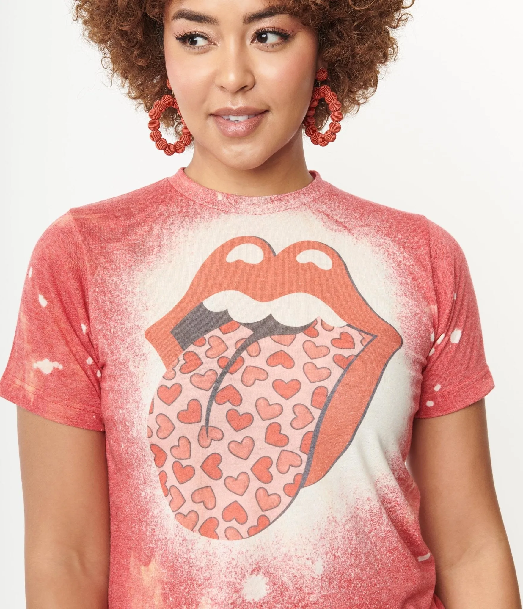Red Lips Bleached Unisex Graphic Tee sold by Unique Vintage product image thumbnail 2